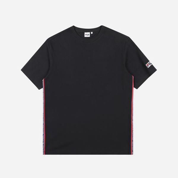 Fila Tape Logo S/S Women's T-Shirts - Black,NZ 368-39514